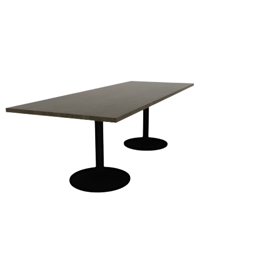Proof 36" x 96" Rectangle Pedestal Cafe Table with Round Steel Base Pair Solid Wood Top