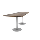 Proof 36" x 96" Rectangle Pedestal Counter Table with Round Steel Base Pair Solid Wood Top