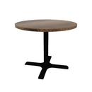 Proof 36" Dia Round Pedestal Cafe Table with X-Base Solid Wood Top