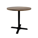 Proof 36" Round Pedestal Counter Table with X-Base Solid Wood Top