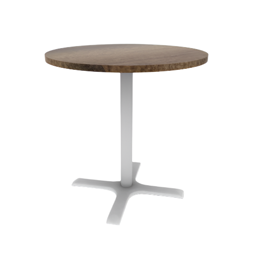 Proof 36" Round Pedestal Counter Table with X-Base Solid Wood Top