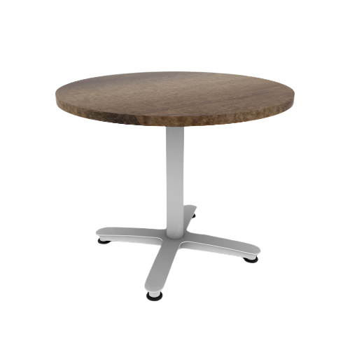 Proof 36" Dia Round Pedestal Cafe Table with Arched Base Solid Wood Top