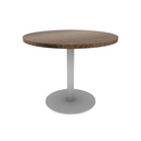Proof 36" Dia Round Pedestal Cafe Table with Round Steel Base Solid Wood Top