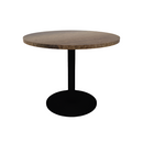 Proof 36" Dia Round Pedestal Cafe Table with Round Steel Base Solid Wood Top
