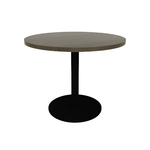 Proof 36" Dia Round Pedestal Cafe Table with Round Steel Base Solid Wood Top