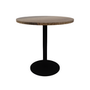Proof 36" Round Pedestal Counter Table with Round Steel Base Solid Wood Top