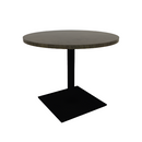 Proof 36" Dia Round Pedestal Cafe Table with Square Steel Base Solid Wood Top