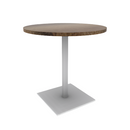 Proof 36" Round Pedestal Counter Table with Square Steel Base Solid Wood Top