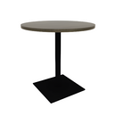 Proof 36" Round Pedestal Counter Table with Square Steel Base Solid Wood Top