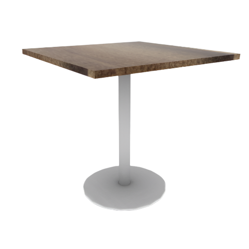 Proof 36" Square Pedestal Cafe Table with Cast Iron Round Base Solid Wood Top