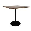 Proof 36" Square Pedestal Counter Table with Round Base Solid Wood Top