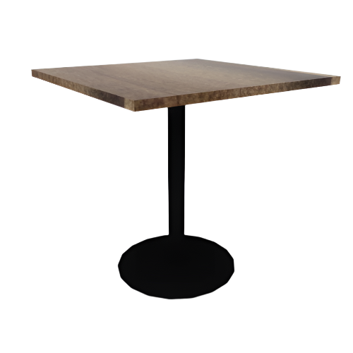 Proof 36" Square Pedestal Cafe Table with Cast Iron Round Base Solid Wood Top