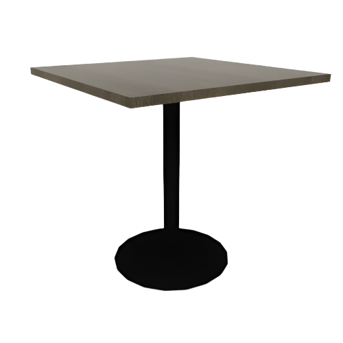 Proof 36" Square Pedestal Cafe Table with Cast Iron Round Base Solid Wood Top