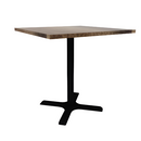 Proof 36" Square Pedestal Counter Table with X-Base Solid Wood Top