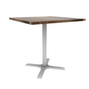 Proof 36" Square Pedestal Counter Table with X-Base Solid Wood Top