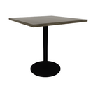Proof 36" Square Pedestal Counter Table with Round Steel Base Solid Wood Top