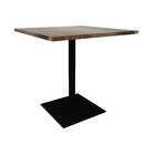 Proof 36" Square Pedestal Counter Table with Square Steel Base Solid Wood Top