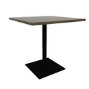 Proof 36" Square Pedestal Counter Table with Square Steel Base Solid Wood Top