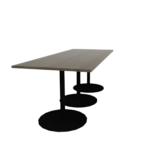 Proof 42" x 108" Rectangle Pedestal Counter Table with Round Base Set of 3 Solid Wood Top