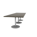 Proof 42" x 108" Rectangle Pedestal Cafe Table with Round Steel Base Set of 3 Solid Wood Top