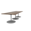 Proof 42" x 120" Rectangle Pedestal Cafe Table with Round Base Set of 3 Solid Wood Top
