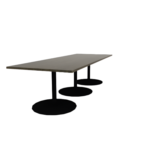 Proof 42" x 120" Rectangle Pedestal Cafe Table with Round Base Set of 3 Solid Wood Top