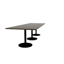 Proof 42" x 120" Rectangle Pedestal Cafe Table with Round Steel Base Set of 3 Solid Wood Top