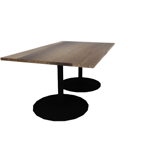 Proof 42" x 72" Rectangle Pedestal Cafe Table with Round Base Pair Solid Wood Top