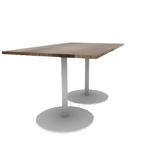 Proof 42" x 72" Rectangle Pedestal Counter Table with Round Base Pair Solid Wood Top