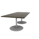 Proof 42" x 84" Rectangle Pedestal Cafe Table with Round Base Pair Solid Wood Top