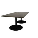 Proof 42" x 84" Rectangle Pedestal Cafe Table with Round Base Pair Solid Wood Top