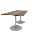 Proof 42" x 84" Rectangle Pedestal Counter Table with Round Base Pair Solid Wood Top