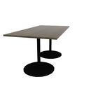 Proof 42" x 84" Rectangle Pedestal Counter Table with Round Base Pair Solid Wood Top