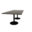 Proof 42" x 84" Rectangle Pedestal Cafe Table with Round Steel Base Pair Solid Wood Top