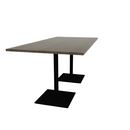 Proof 42" x 84" Rectangle Pedestal Counter Table with Square Steel Base Pair Solid Wood Top