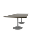 Proof 42" x 96" Rectangle Pedestal Cafe Table with Round Steel Base Pair Solid Wood Top