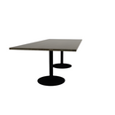 Proof 42" x 96" Rectangle Pedestal Cafe Table with Round Steel Base Pair Solid Wood Top