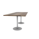 Proof 42" x 96" Rectangle Pedestal Counter Table with Round Steel Base Pair Solid Wood Top