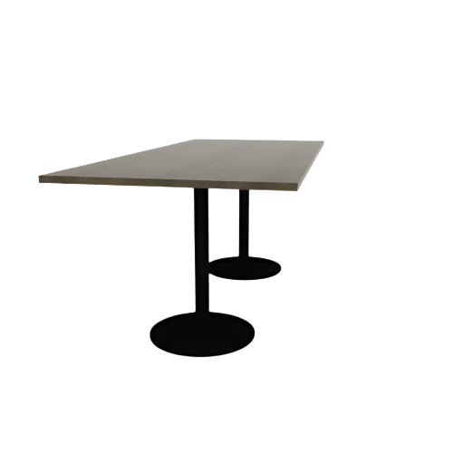 Proof 42" x 96" Rectangle Pedestal Counter Table with Round Steel Base Pair Solid Wood Top