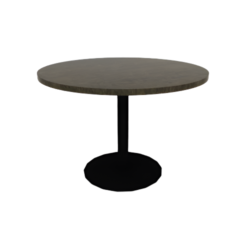 Proof 42" Dia Round Pedestal Cafe Table with Cast Iron Round Base Solid Wood Top