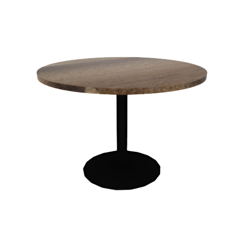 Proof 42" Dia Round Pedestal Cafe Table with Cast Iron Round Base Solid Wood Top