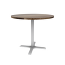 Proof 42" Round Pedestal Counter Table with X-Base Solid Wood Top
