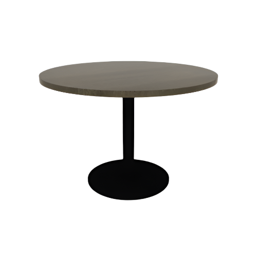 Proof 42" Dia Round Pedestal Cafe Table with Round Steel Base Solid Wood Top