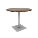 Proof 42" Round Pedestal Counter Table with Square Steel Base Solid Wood Top