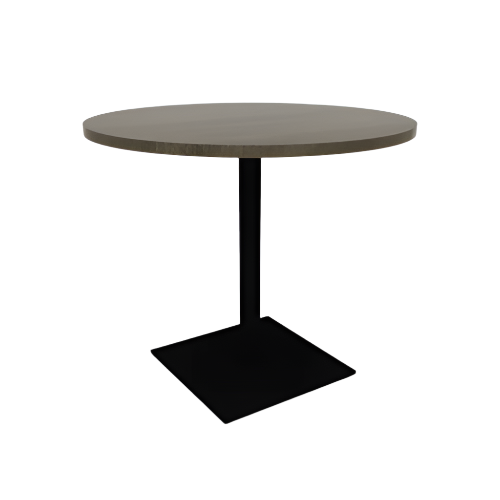 Proof 42" Round Pedestal Counter Table with Square Steel Base Solid Wood Top