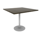 Proof 42" Square Pedestal Cafe Table with Cast Iron Round Base Solid Wood Top