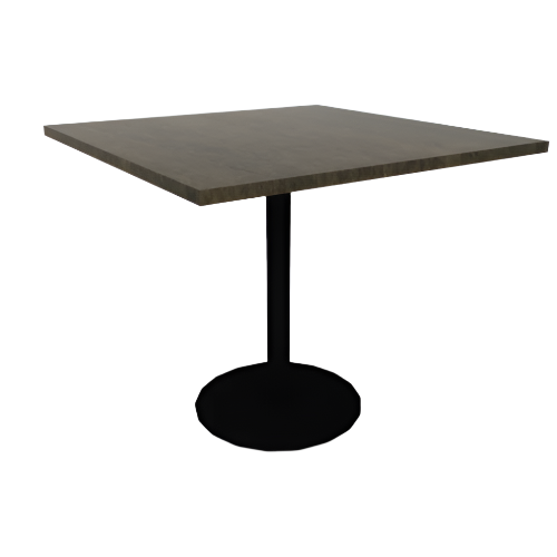 Proof 42" Square Pedestal Cafe Table with Cast Iron Round Base Solid Wood Top