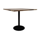 Proof 42" Square Pedestal Counter Table with Round Base Solid Wood Top