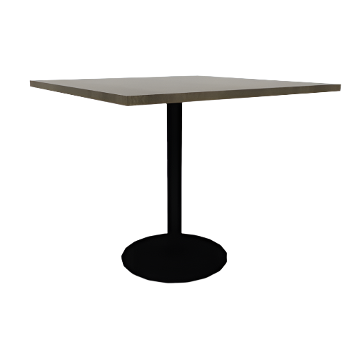 Proof 42" Square Pedestal Counter Table with Round Base Solid Wood Top