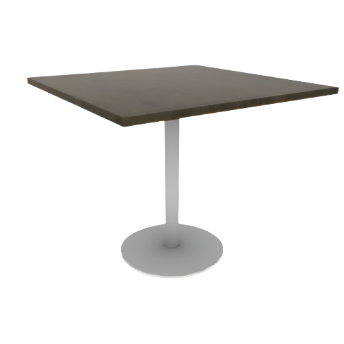 Proof 42" Square Pedestal Cafe Table with Cast Iron Round Base Solid Wood Top